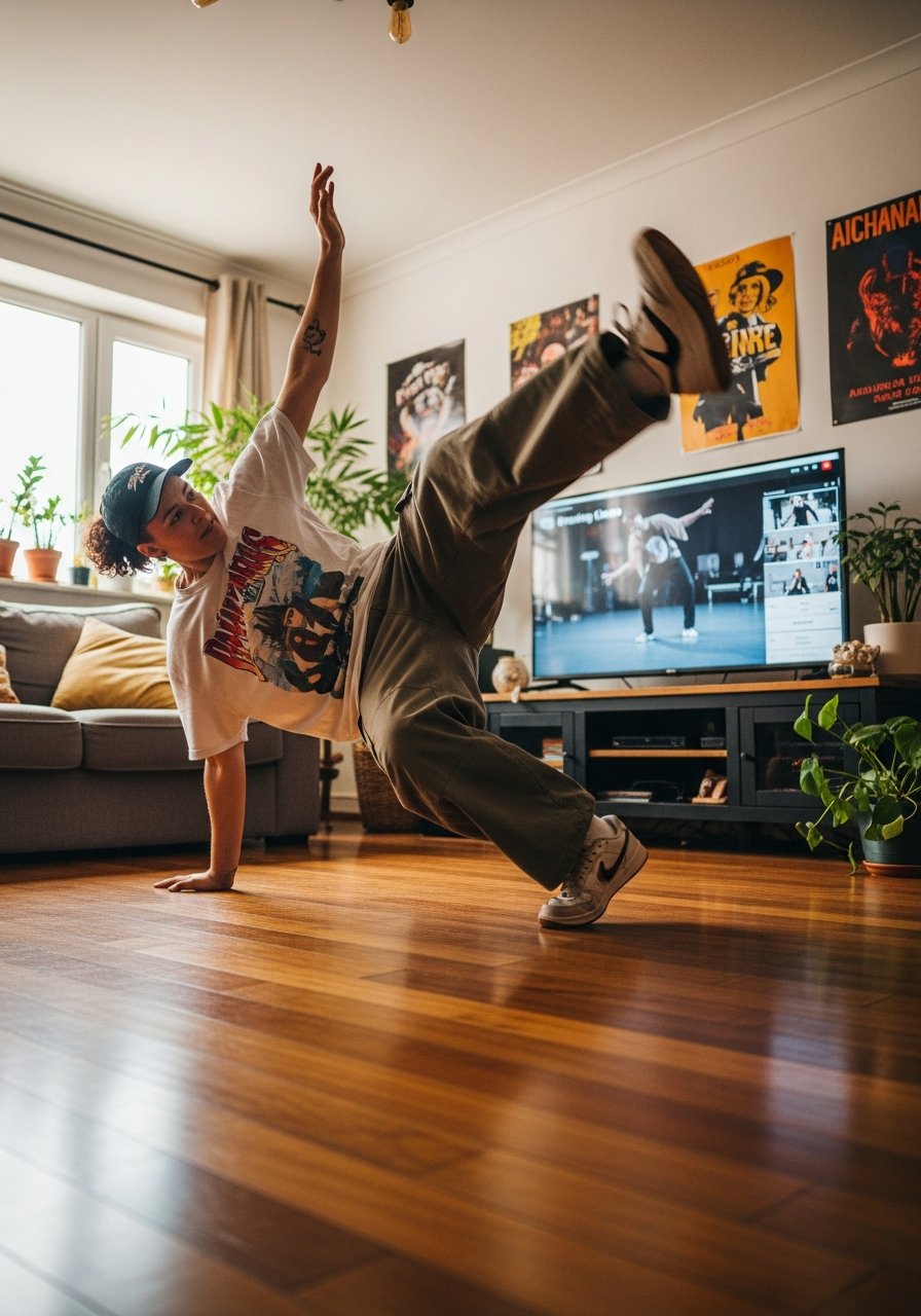 Хип-хоп движения на онлайн-тренировке